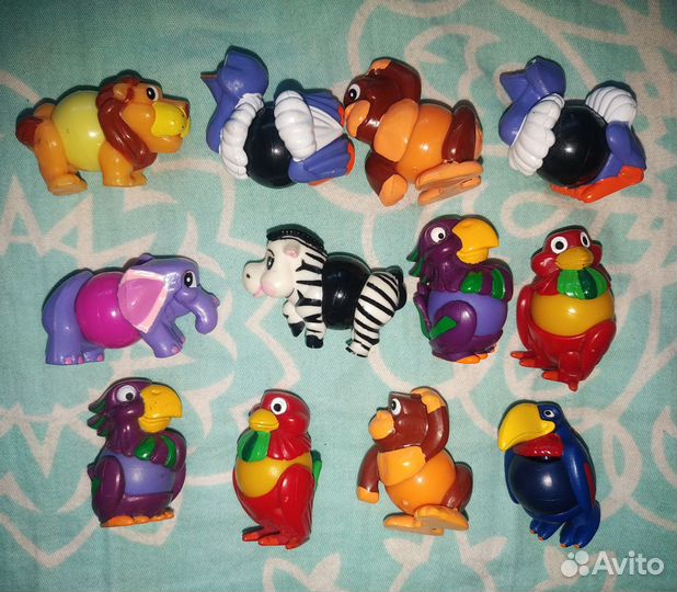 Игрушки из киндера пингвины дино бегемоты