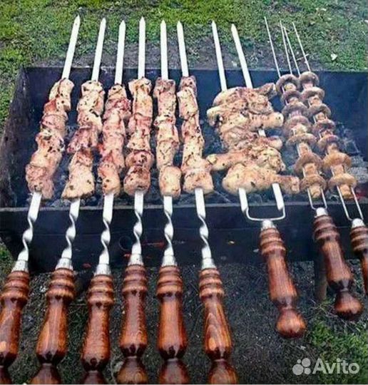 Шампуры с деревянными ручками