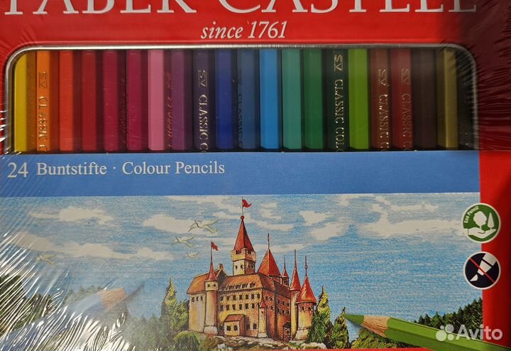 Цветные карандаши faber castell, 24 шт, новые