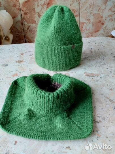 Шапка теплая с манишкой