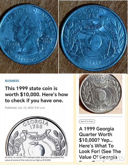 Четверть доллара 1999 года, Грузия, Монета США