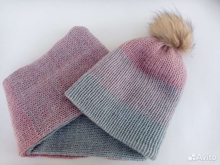 Комплект шапка и снуд женская ручная работа