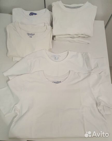 Футболки белые от 128 до 152 см. Пакетом