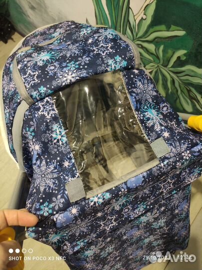 Санки-коляска с 6ю колесами и перекидной ручкой