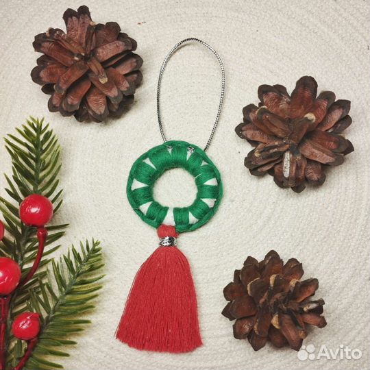 Елочные игрушки в технике макраме Комплект № 2