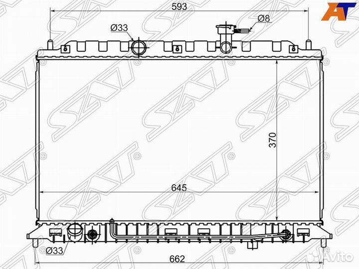 Радиатор охлаждения Киа Рио 1.4/1.6 2005- АКПП