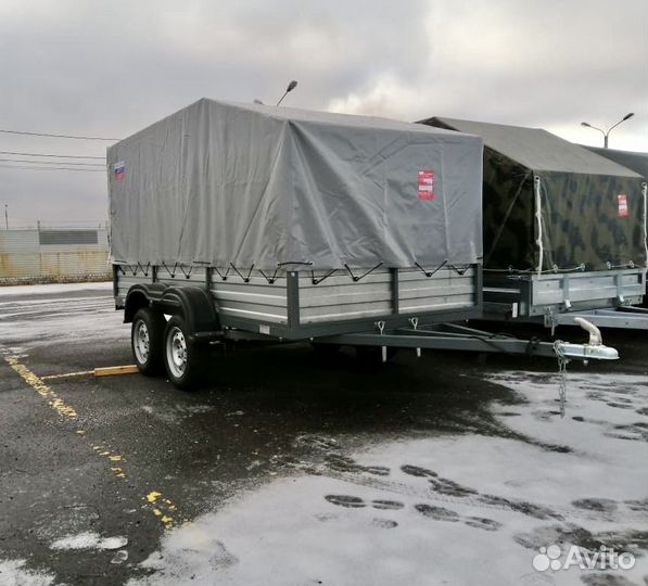 Двухосный прицеп 3,5х1,5 R13 c тентом