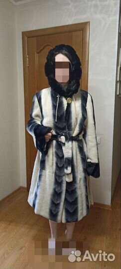 Шуба из бобра с отделкой норки. 48-50/52