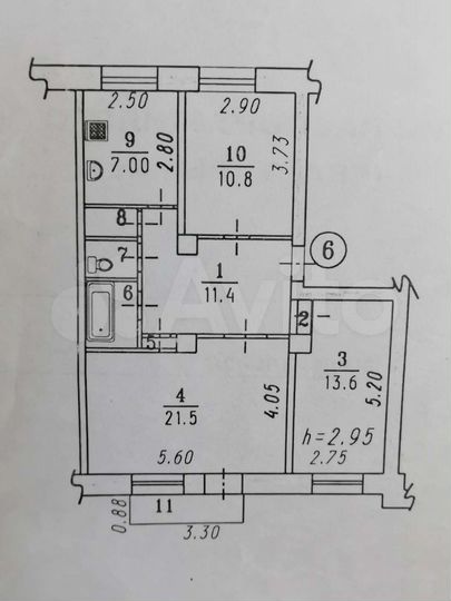 3-к. квартира, 71 м², 2/2 эт.