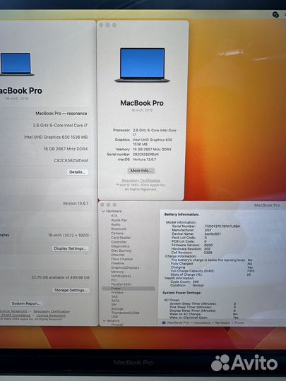 Apple macbook pro 16 2019 i7 16Gb