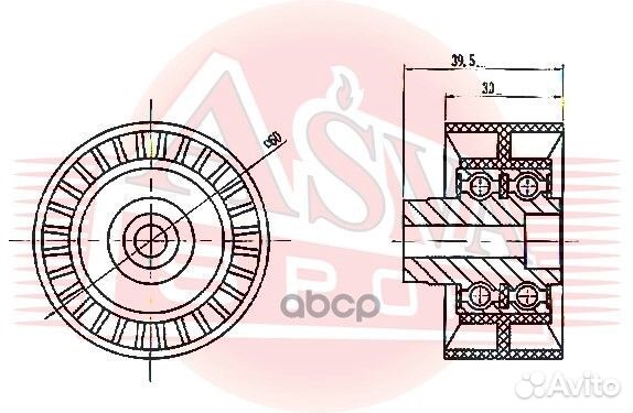 Ролик обводной ctbp-003 asva