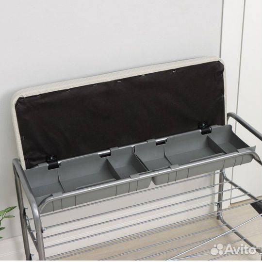 Этажерка для обуви с сиденьем новая