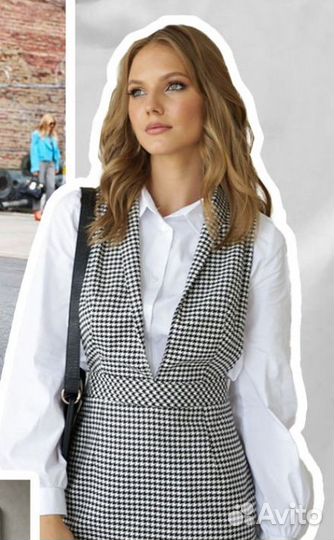 Отрез костюмно-плательной ткани гусиная лапка 1,3м