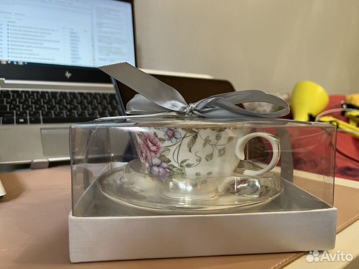 Чашка с блюдцем фарфор