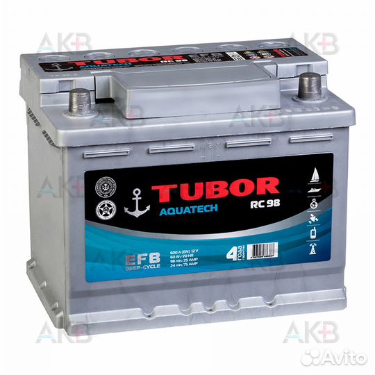 Аккумулятор автомобильный tubor aquatech 60Ah 600A обр. пол. (242x175x190) 6ст-60.0 VL