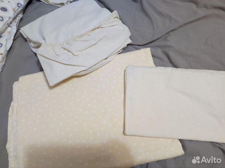 Бортики в детскую кроватку + одеяло