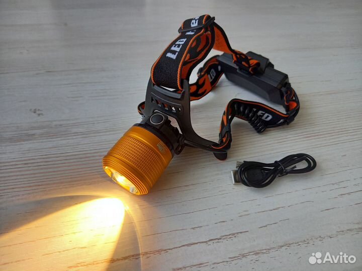 Налобный фонарик с зумом 4 режима