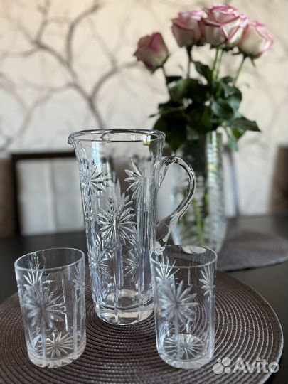 Графин (кувшин) и бокалы хрусталь