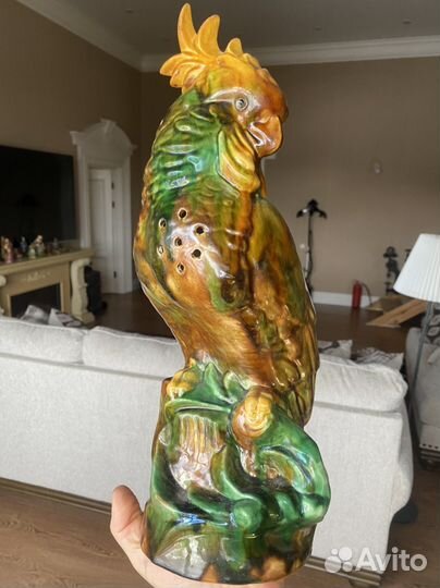 Фигура. Попугай Кеша. Керамика. Какаду )