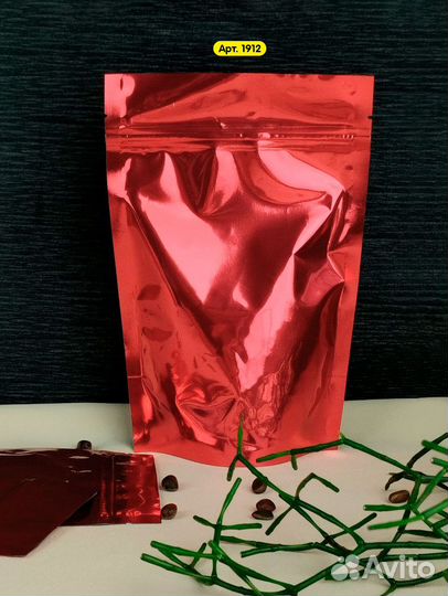 Пакет дой пак металлизированный красный с замком