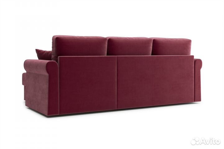 Диван угловой дельфин Лира бордовый