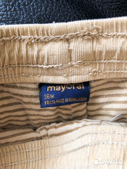 Штаны новые вельвет с подкладкой Mayoral размер 98