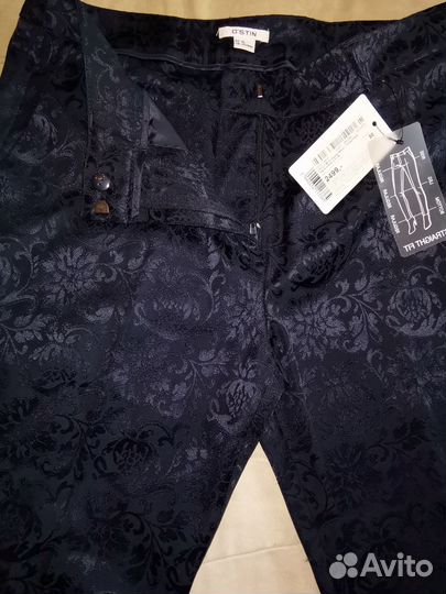 Женские брюки 46-48р темно-синие жаккардовая ткань