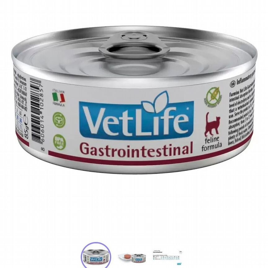 Влажный корм для кошек VetLife Gastrointestinal