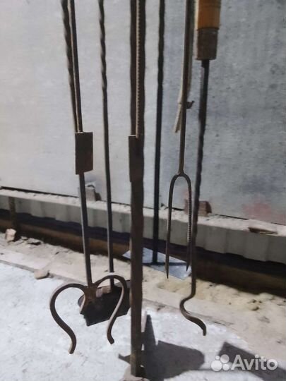 Большой Каминный набор. Деревянные ручки. 85 см