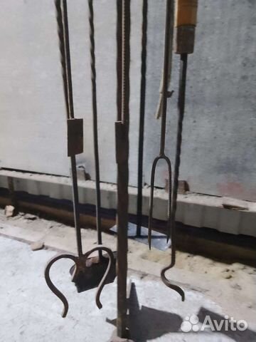 Большой Каминный набор. Деревянные ручки. 85 см