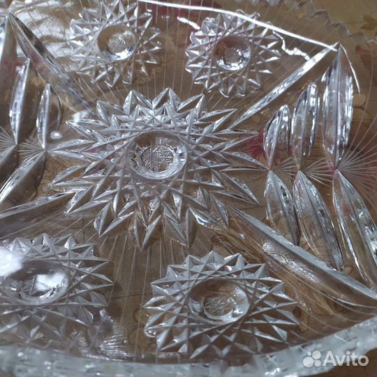 Хрустальное блюдо Богемия