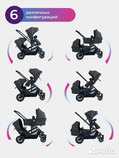 Детские новые коляски для двойни