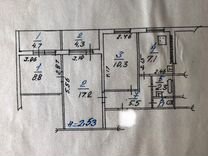 3-к. квартира, 61,3 м², 2/9 эт.