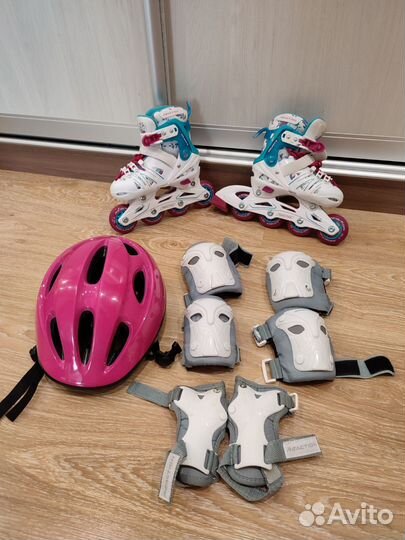 Детские ролики с комплектом защиты