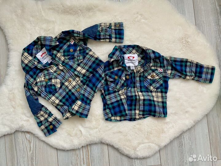 Комплект свитшот 2шт+ рубашка 2шт мальчик 62 и 68