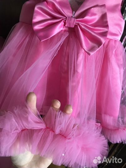 Платье розовое нарядное 92 размер
