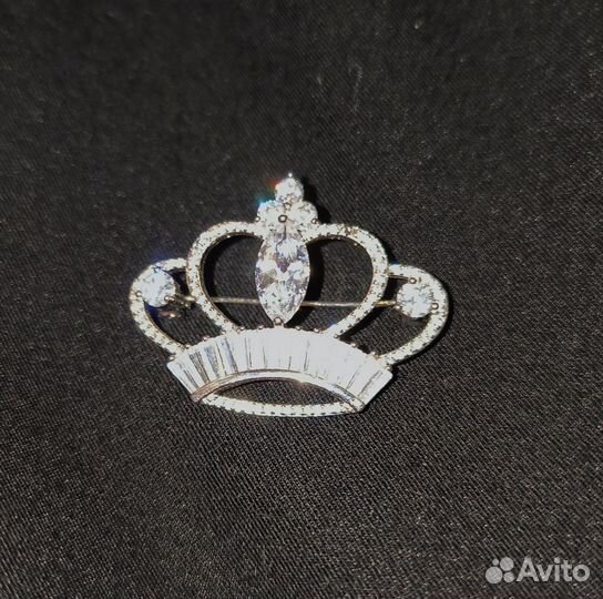 Брошь корона Swarovski