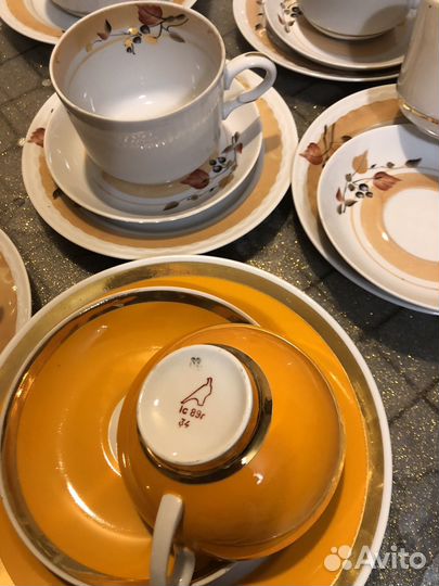 Чайное трио дулево вербилки СССР новое, 1 сорт