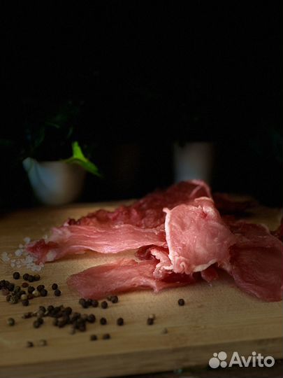 Джерки (чипсы) мясные, вяленое мясо, карбонад