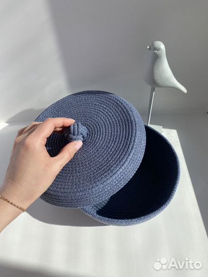 Корзина интерьерная из хлопкового шнура