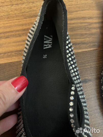 Балетки zara со стразами 36