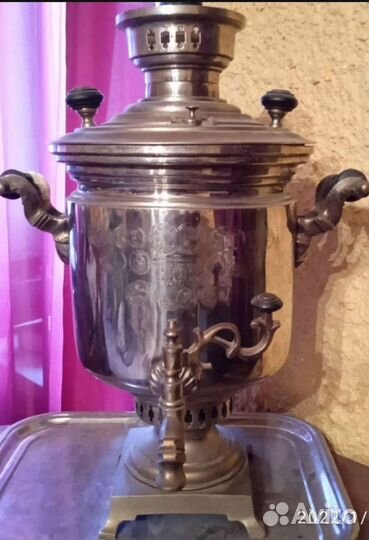 Старинный угольный Самовар на дровах с наградами