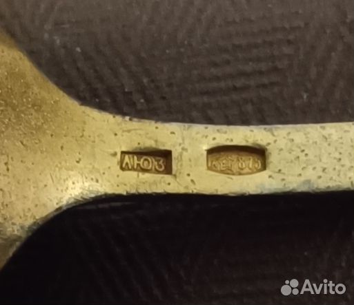 Ложки серебрянные СССР (6 шт), люз, звезда, 875 пр