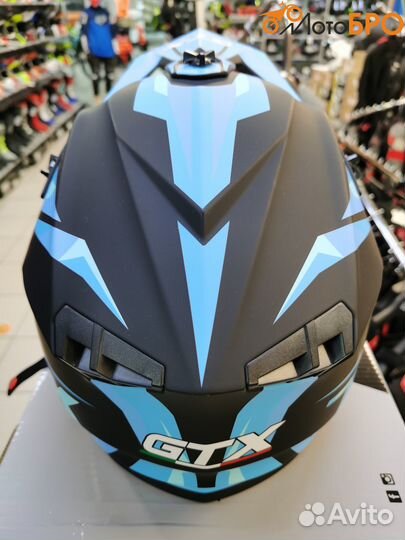 Шлем мото кроссовый GTX 633 black/blue