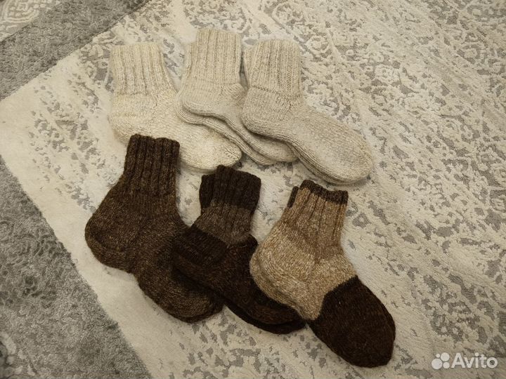 Носки шерстяные вязаные