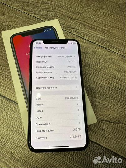 iPhone X, 256 ГБ