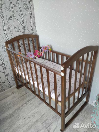 Детская кроватка с матрасом, дуга Tiny Love