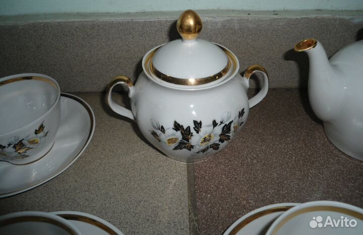 Сервиз Жасмин костяной Рижский фарфор СССР 15 пр