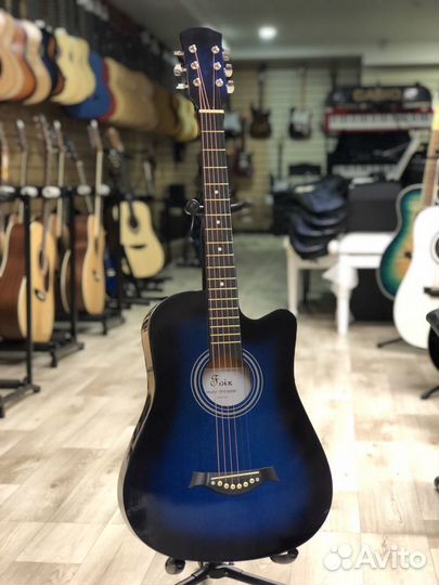 Гитара акустическая синяя
