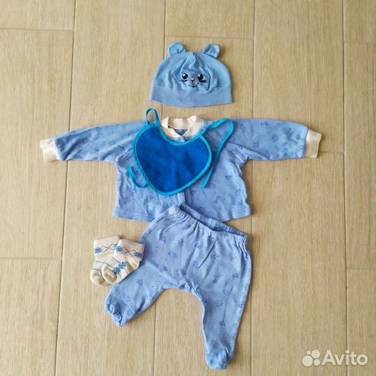 Одежда на мальчика пакетом с рождения до 3мес.(ком